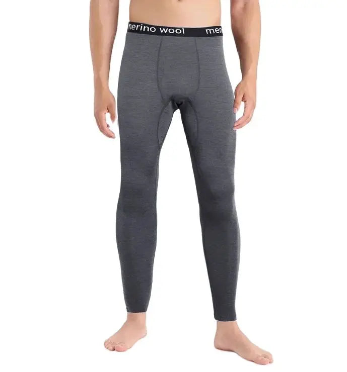 Men's 100% Merino Wool Base Layer Bottom Pants Merino Wool Thermal Underwear Long Johns Midweight Winter Leggings Merino Pants