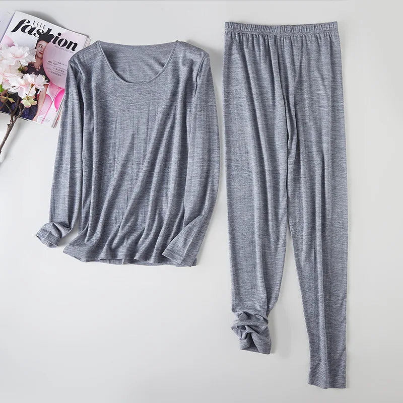 Women's Merino Wool Base Layer Set Top and Bottom Set 100% Wool Thermal Underwear for Womens Tights Long Sleeve 150G