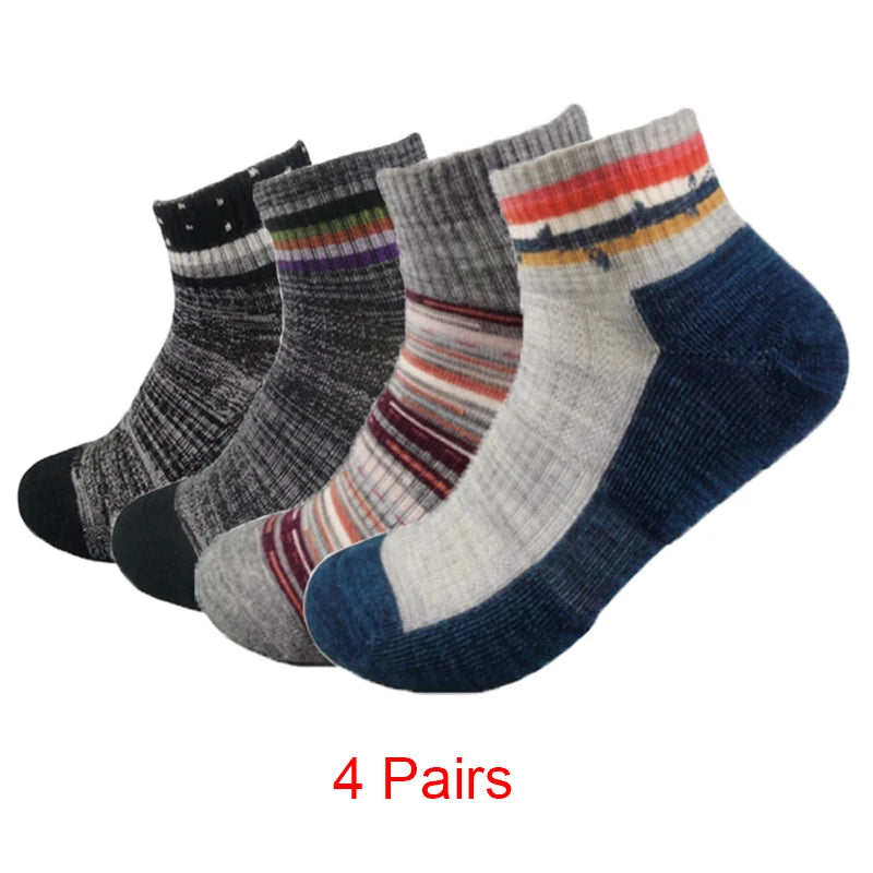 Women's Merino Wool Hiking Socks 50% Merino Wool Low-Cut Cushion Athletic Socks Moisture Wicking Thermal Outdoor Running Socks