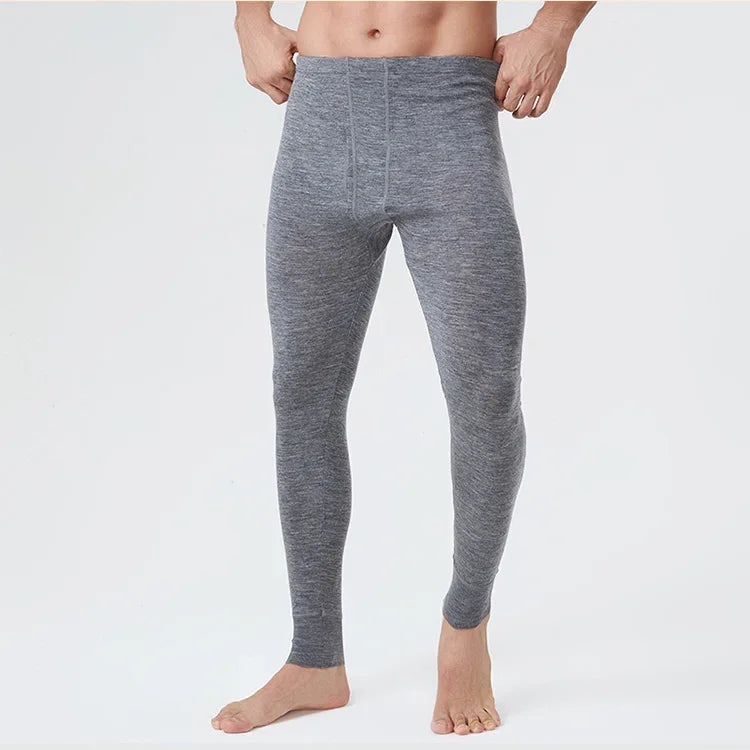 Men's 100% Merino Wool Long Johns Pants Thermal Underwear 200G Merino Wool Base Layer Bottom Warm Breathable Moisture Wicking