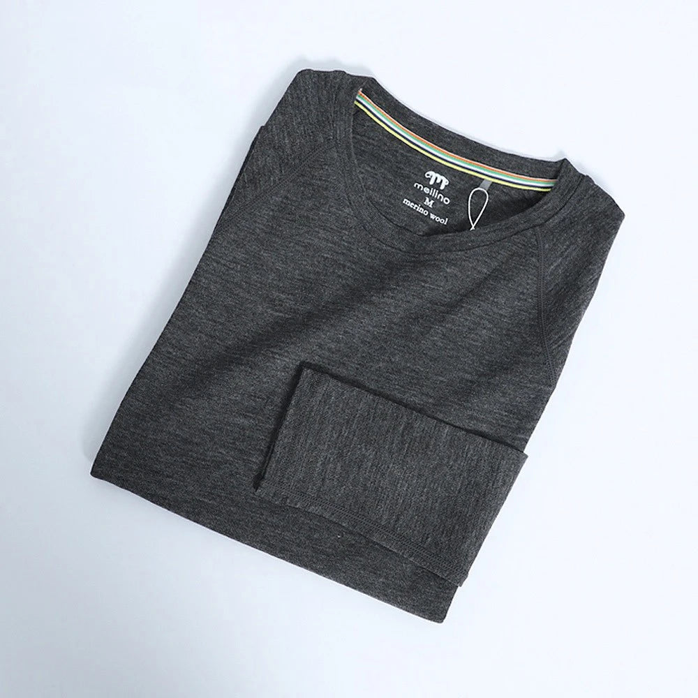 Women's 100% Merino Wool Base Layer Shirt 17.5Micro Merino Wool Thermal Underwear Long Sleeve Shirts Wicking Anti-Odor 210G