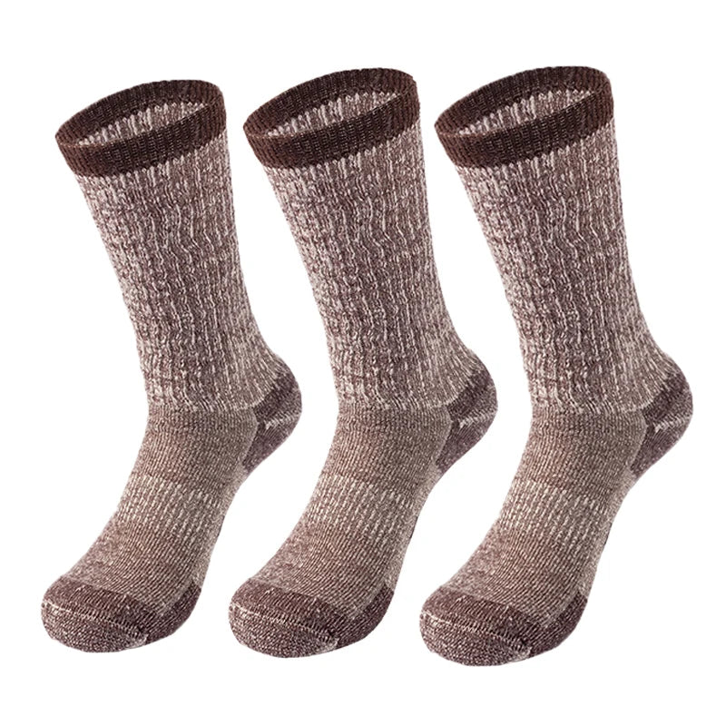 3 Pack Unisex 75% Merino Wool Hiking Socks Men Women Merino Wool Thermal Cozy Winter Boot Sock Midweight Cushion Warm Breathable