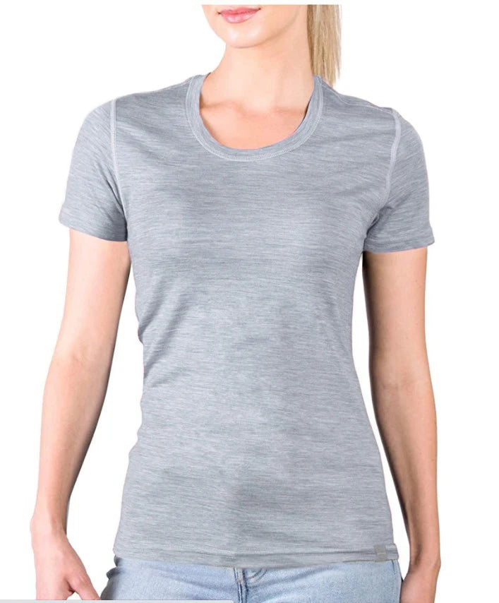 100% Merino Wool T Shirt Womens Merino Lightweight Base Layer T-Shirt Tee Womens Short Sleeve Shirts Breathable USA Size S-XXL