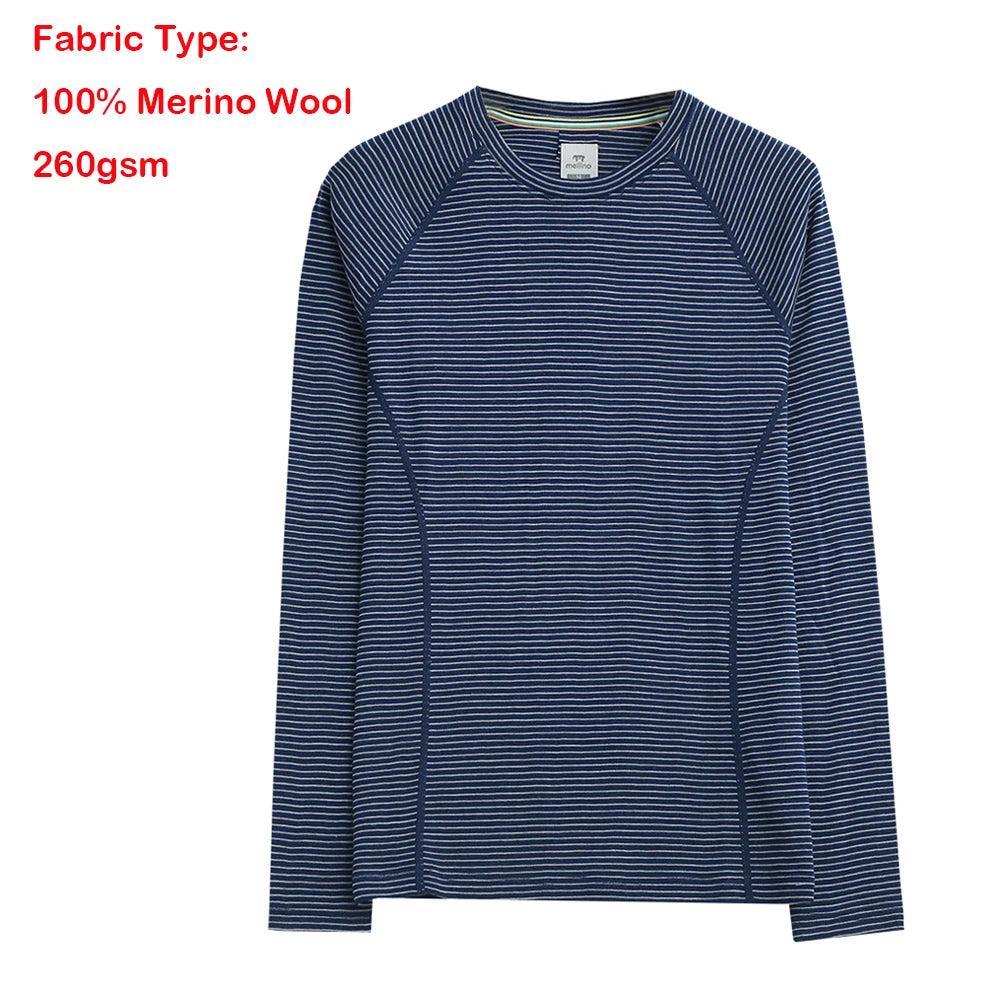 Women's 100% Merino Wool Base Layer Shirt 17.5Micro Merino Wool Thermal Underwear Long Sleeve Shirts Wicking Anti-Odor 210G