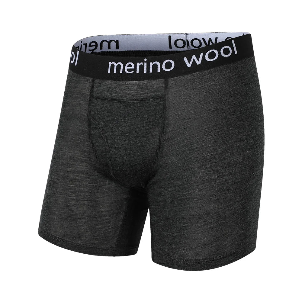 100% Merino Wool Mens Lightweight Boxer Brief Merino Wool Underwear Soft Moisture Wicking Breathable Sports Hiking Underpants