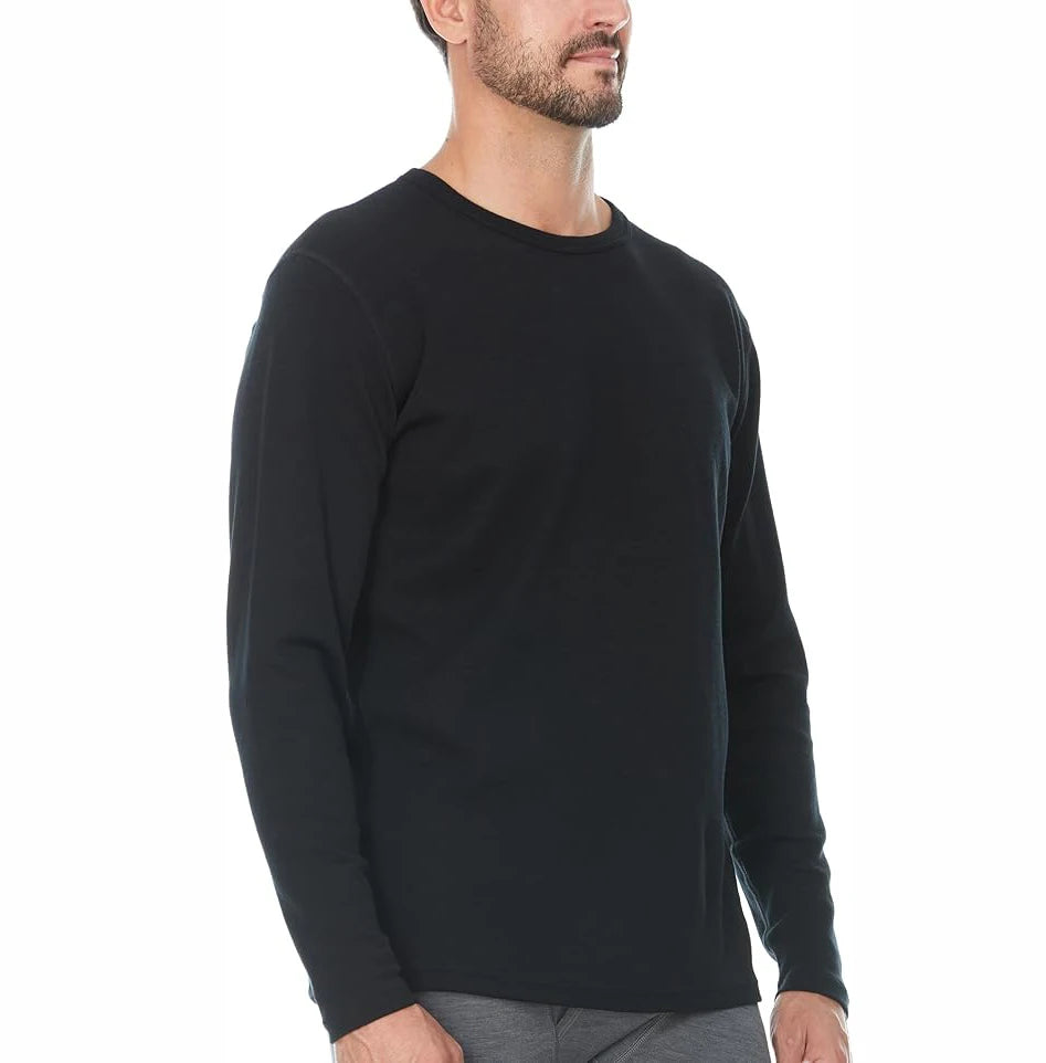 100% Merino Wool Men's Long Sleeve Crew Shirt Thermal Underwear Base Layer Men Merino Wool Shirts Wicking Breathable Anti-Odor