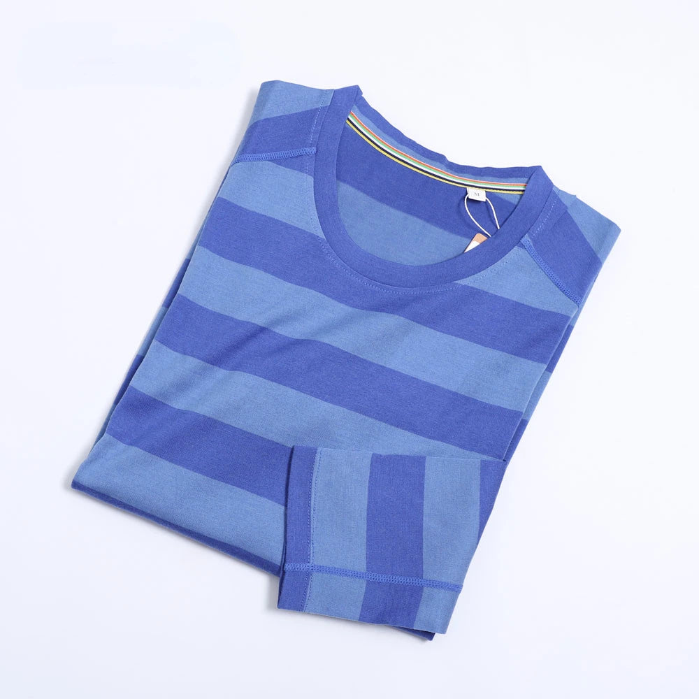 100% Merino Wool Base Layer Shirts Mens Merino O Neck Striped Long Sleeve Thermal Underwear Lightweight Breathable Sports Shirt