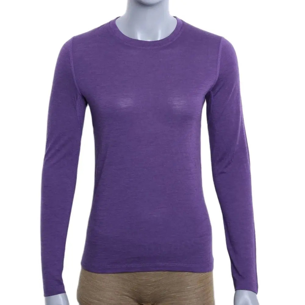 100% Merino Wool Base Layer Women Merino Wool Thermal Underwear Lightweight Long Sleeve Shirt Hiking Wicking Anti-Odor 170G