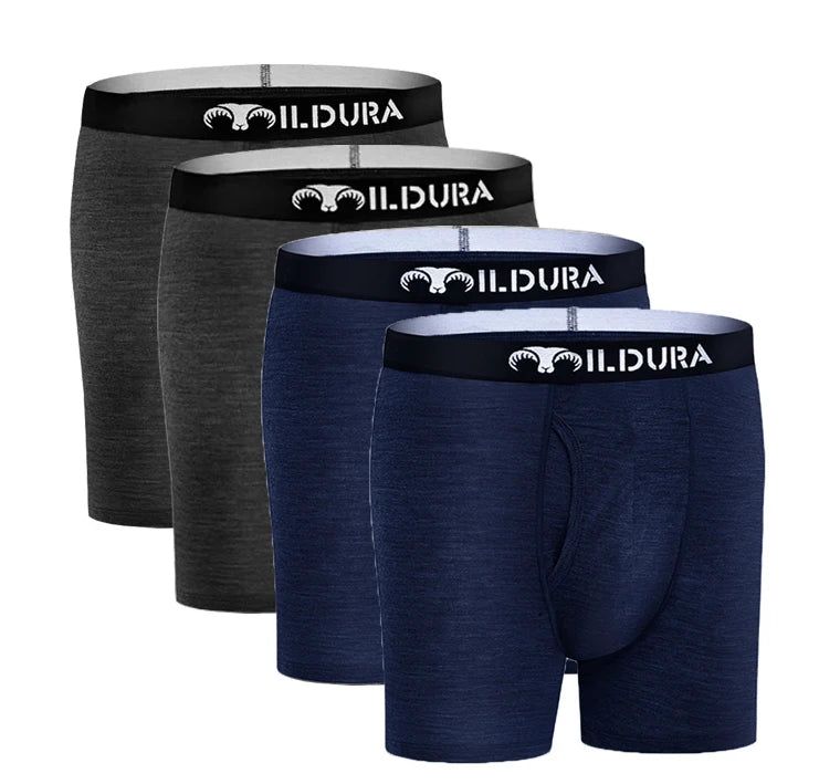 Men's Merino Wool Underwear 100% Merino Wool Boxer Briefs for Men Merino Boxer Brief Underpants Moisture Breathable Asian Size