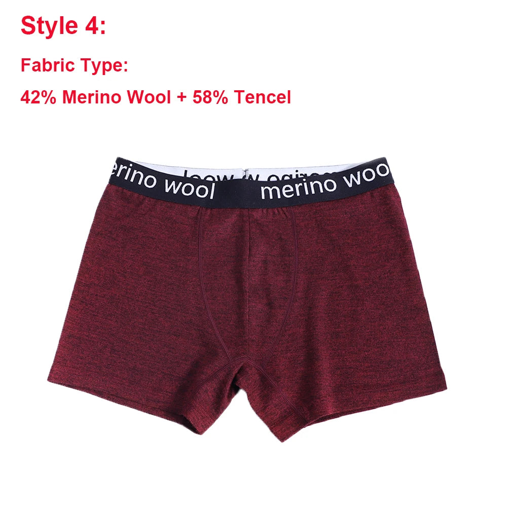 Merino Wool Mens Underwear Boxer Briefs 87% Merino Wool Blend Boxershorts Men Soft Breathable Moisture Wicking Sports Underpants