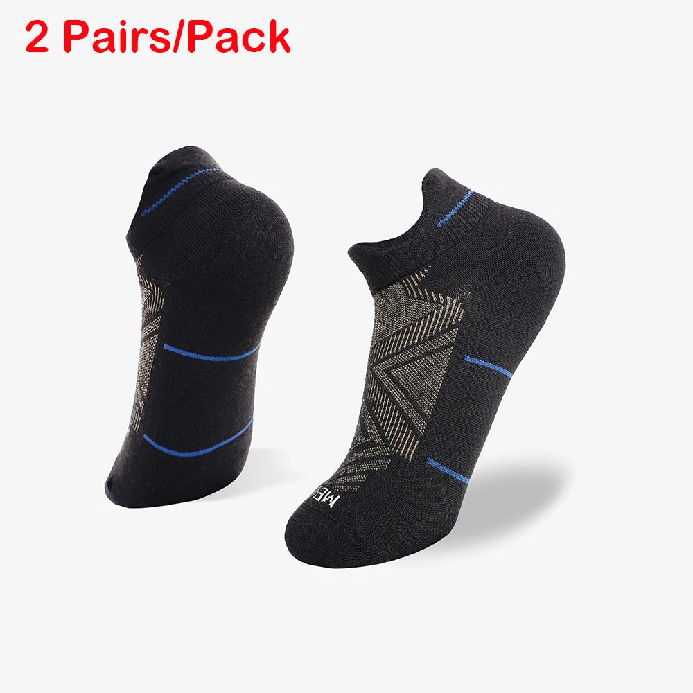 2/4 Pairs Merino Wool Ankle Socks Mens Womens Athletic Thin Running Socks Merino Everyday Socks Wicking Breathable Anti-Odor