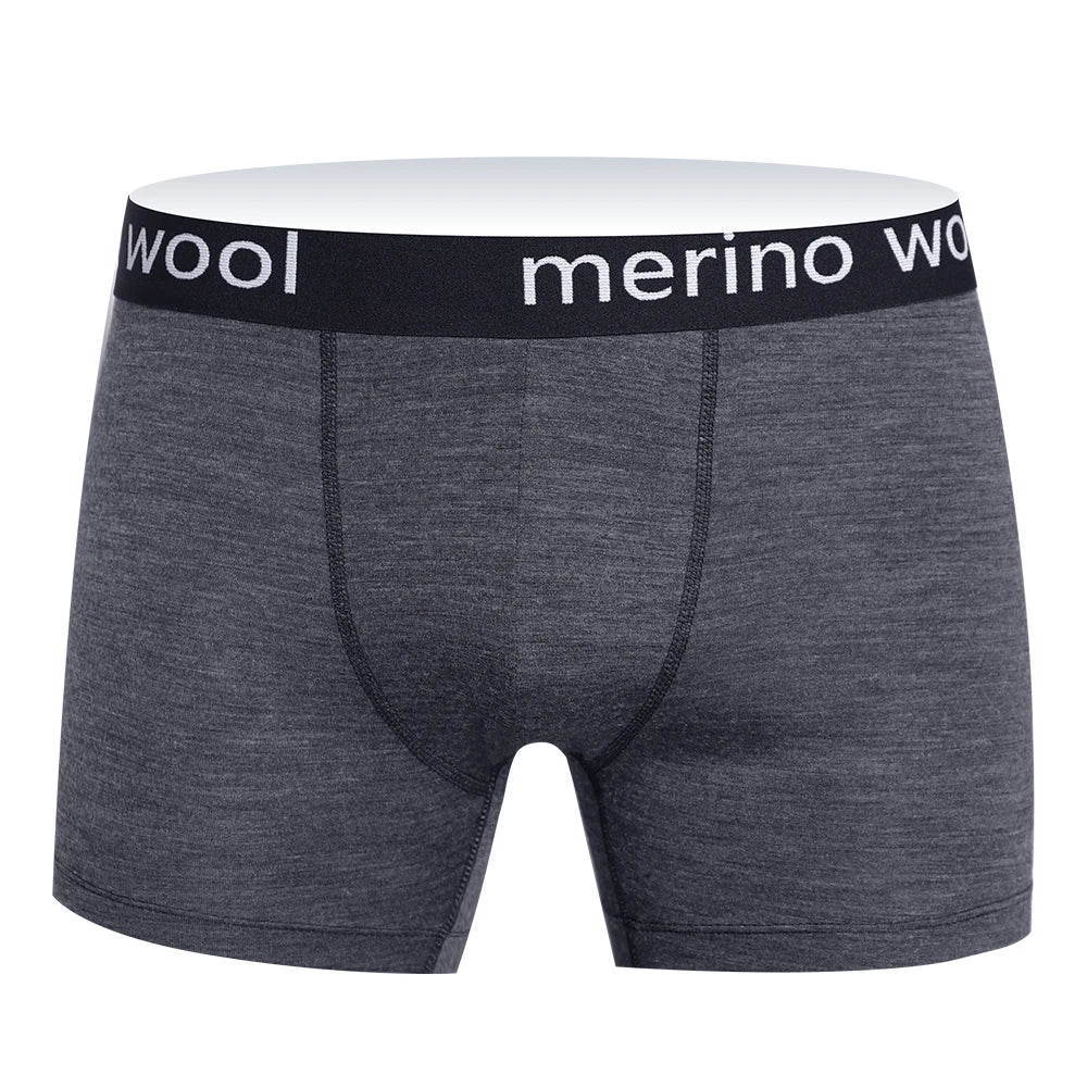 Mens Merino Wool Underwear Boxer Briefs 87% Merino Wool Boxers Soft Breathable Moisture Wicking Sports Fitness Boxershorts