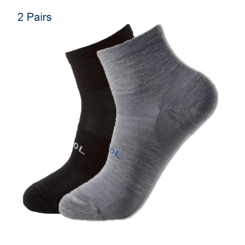 75% Merino Wool Socks for Men Women Merino Wool Blend Thin Running Socks Anti-blister Cushion Hiking Socks Cycling Tennis Socks