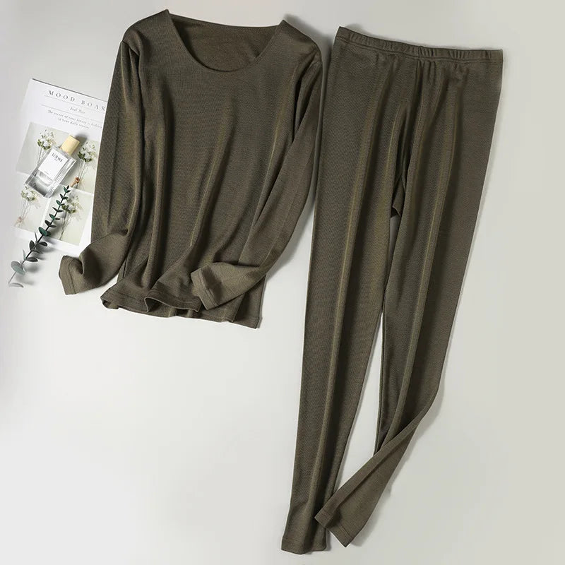 Women's Merino Wool Base Layer Set Top and Bottom Set 100% Wool Thermal Underwear for Womens Tights Long Sleeve 150G