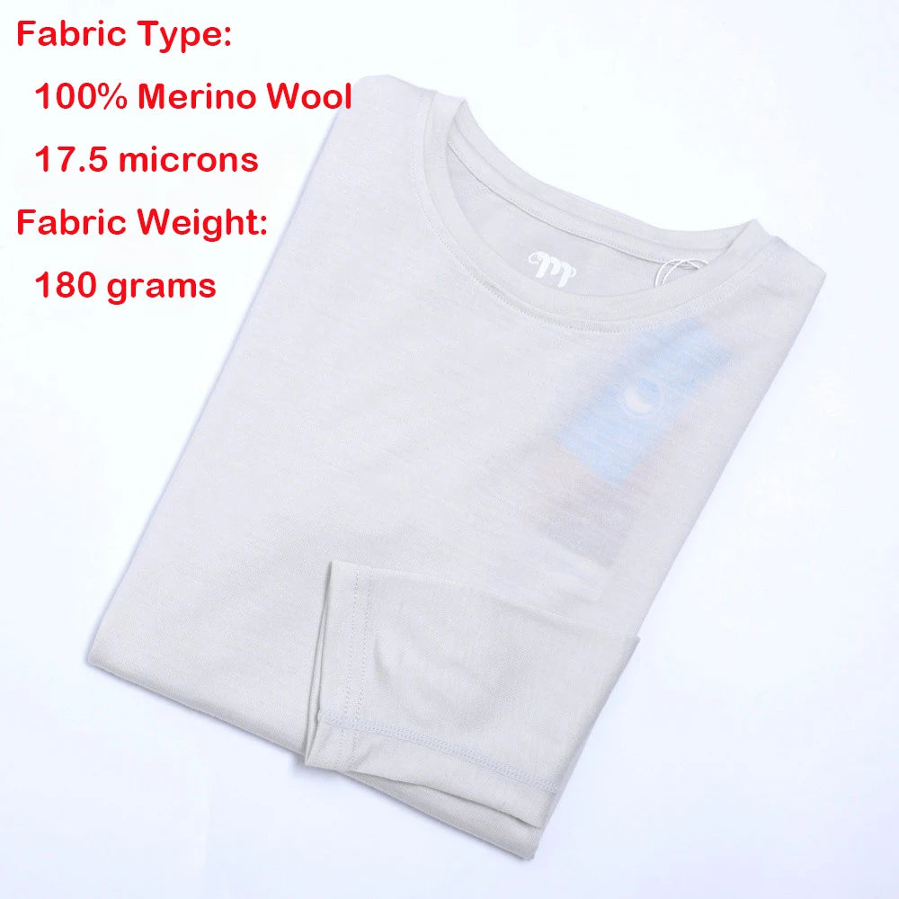 Women's 100% Merino Wool Base Layer Tops Womens Merino Wool Thermal Underwear Long Sleeve Shirts Hiking Wicking Anti-Odor