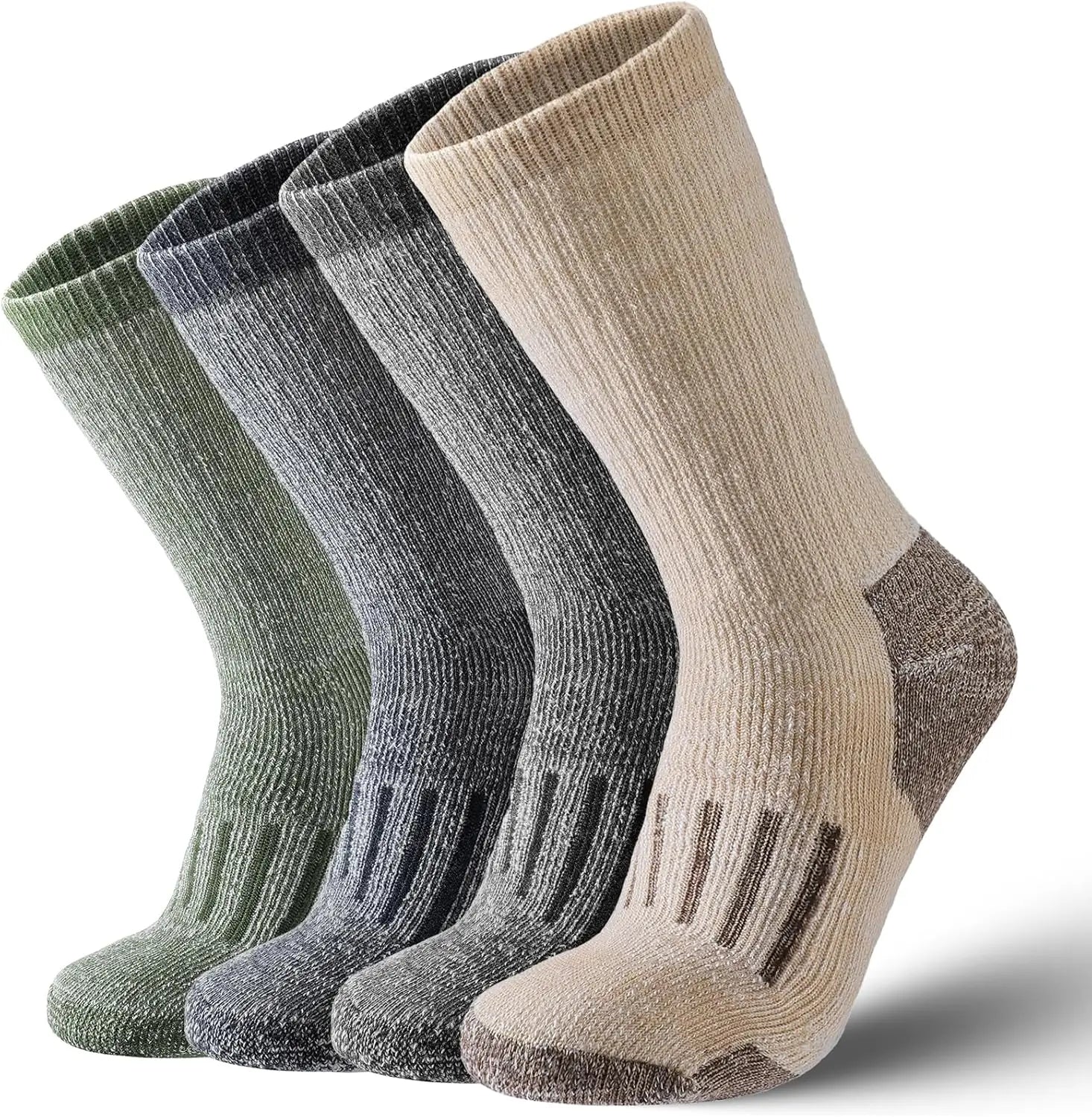 4 Pairs 80% Merino Wool Socks for Men Women Winter Thick Warm Merino Wool Hiking Socks Thermal Breathable Boot Skiing Socks