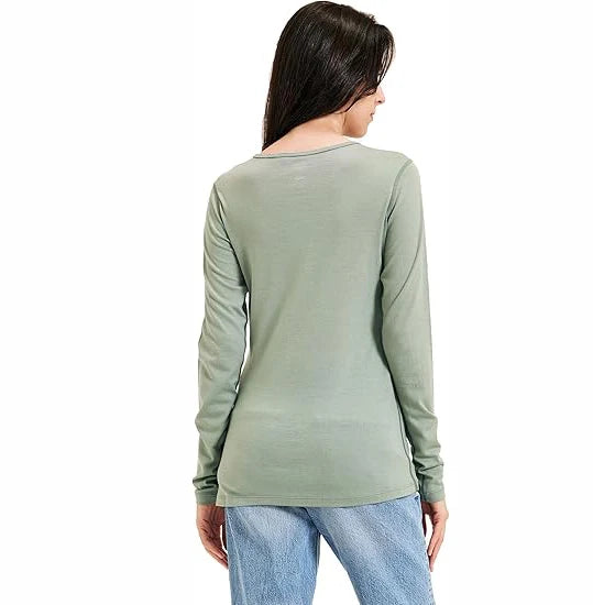 Women's 100% Merino Wool Base Layer Tops Womens Merino Wool Thermal Underwear Long Sleeve Shirts Hiking Wicking Anti-Odor