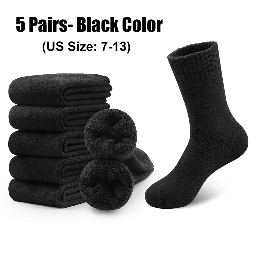 Mens Merino Wool Socks Hiking Trekking Moisture Wicking Outdoor Thick Warm Skiing Heavy Cushion Socks Cycling Socks Against Cold