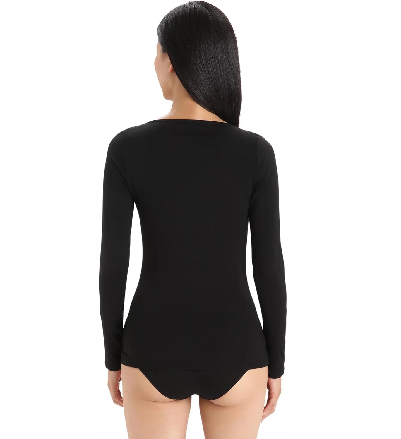 100% Superfine Merino Wool Base Layer Women Merino Wool Long Sleeve V Neck Shirt Thermal Underwear Wicking Breathable No-itch