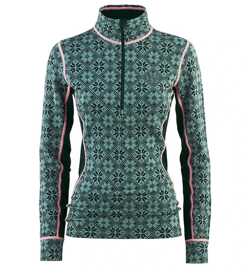 100% Merino Wool Womens Base Layer Shirt Top Merino Wool Half Zip Sweater 240G Midweight Fit LS Thermal Underwear Shirts Wicking