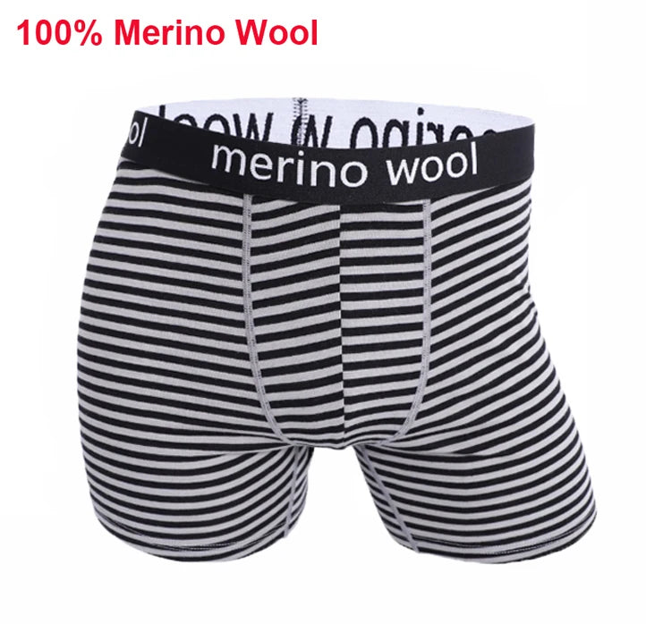 Men 100% Merino Wool Boxer Briefs Merino Wool Underwear Boxer Shorts Everyday Soft Breathable Anti-Odor Sports Fitness Boxers