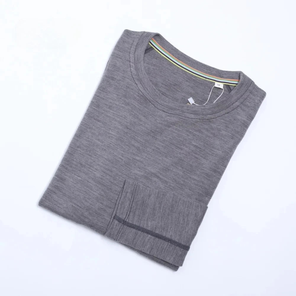 100% Merino Wool Womens Base Layer Tops Merino Wool Thermal Underwear Women 245G Merino Long Sleeve Shirts Anti-Odor Winter Warm