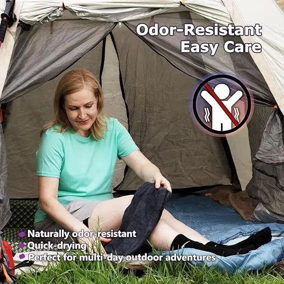 Women's 100% Merino Wool T Shirt 17.5 Micro Merino Wool Base Layer Women Short Sleeve Tee Hiking Yoga Running Breathable