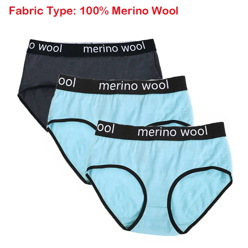 100% Merino Wool Bikini Briefs Womens 150G Merino Wool Underwear Ultralight Sports Panties Soft Wicking Breathable Anti-Odor