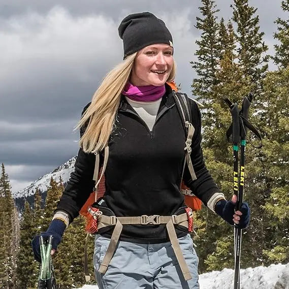 Women's Merino Wool Base Layer Half Zip Sweater Women Merino Wool Long Sleeve Thermal Shirt Midweight 200G Outdoor Sports