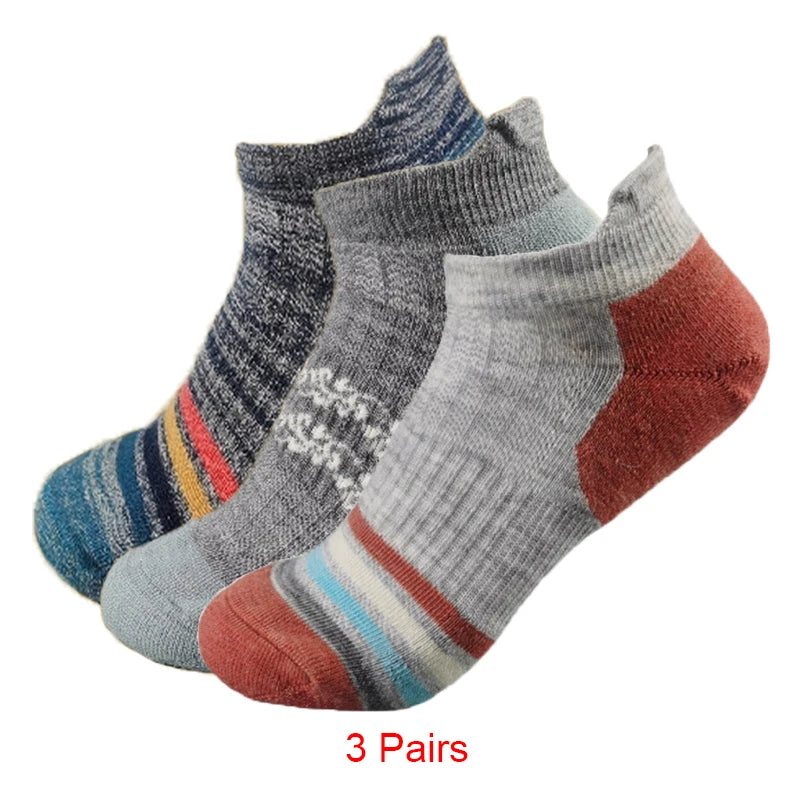 Women's Merino Wool Hiking Socks 50% Merino Wool Low-Cut Cushion Athletic Socks Moisture Wicking Thermal Outdoor Running Socks