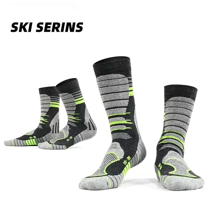 Men Women Merino Wool Socks Hiking 30% Merino Wool Warm Running Trekking Skiing Hunting Fishing Seamless Outdoor Sports Socks