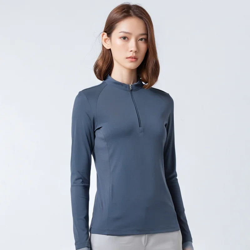 100% Merino Wool Base Layer Top Womens Merino Wool Half Zip Long Sleeve Thermal Shirt Moisture Wicking Breathable 220G