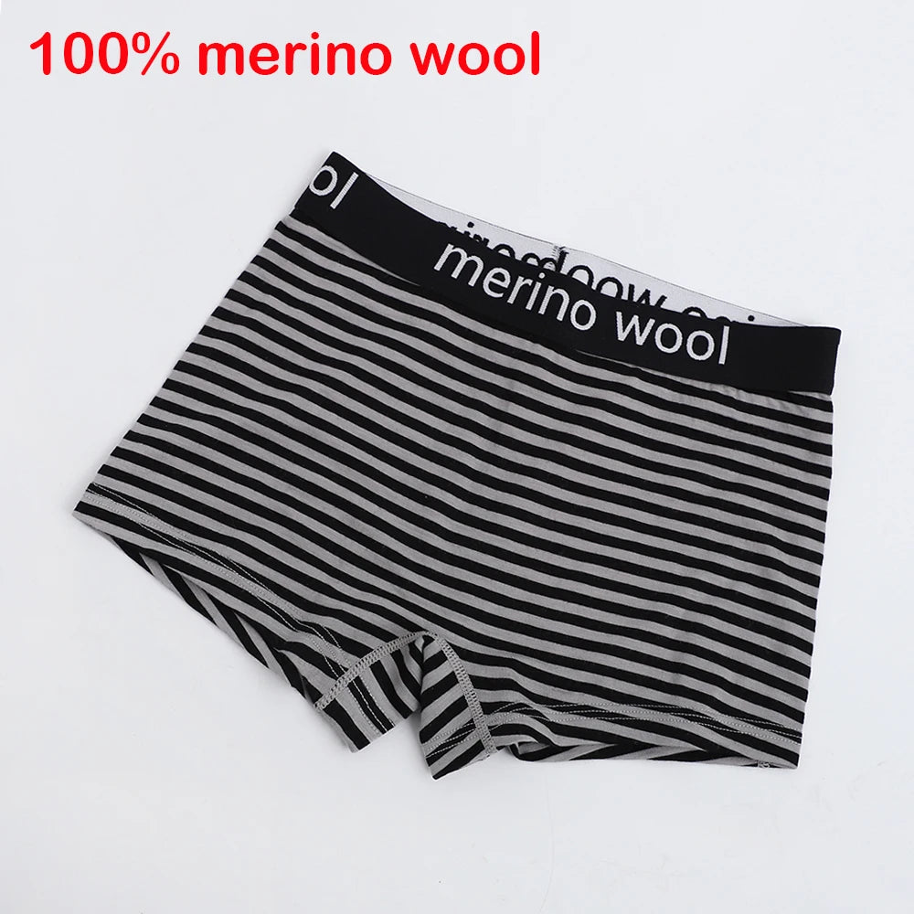 100% Merino Wool Boxer Briefs for Women Wool Underwear Boy Shorts Everyday Weight Breathable Anti-Odor Yoga Fitness Sweatpants