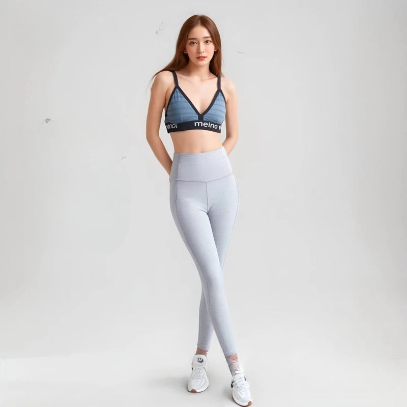 Women's Merino Wool Thermal Leggings High Rise Merino Tights Women Yoga Activewear Pants Wicking Breathable Anti-Odor Quick Dry