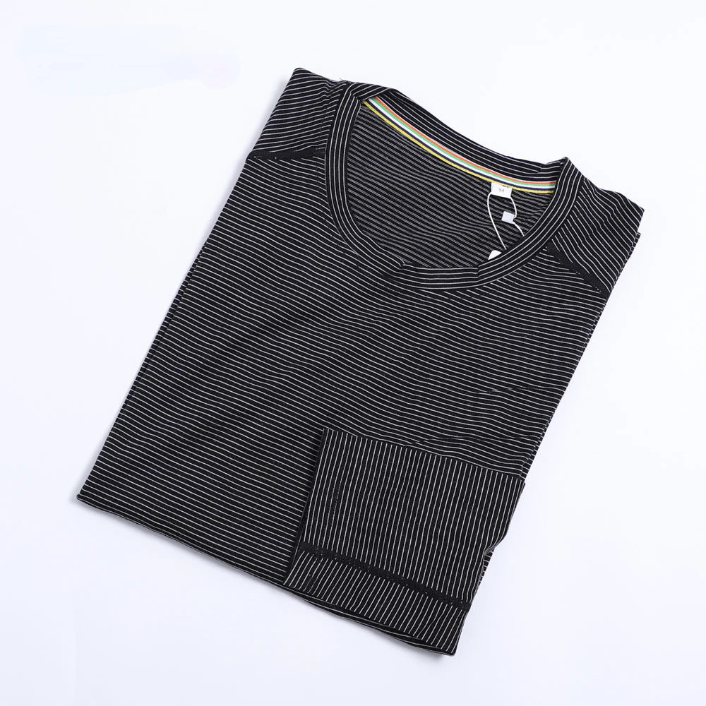 100% Merino Wool Base Layer Shirts Mens Merino O Neck Striped Long Sleeve Thermal Underwear Lightweight Breathable Sports Shirt