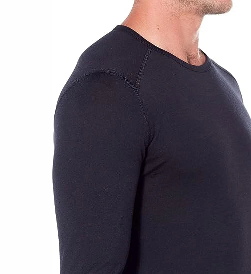 Men's 100% Merino Wool Base Layer Top 250G Merino Wool Shirts for Men Thermal Underwear Long Sleeve T-Shirt for Hiking Hunting