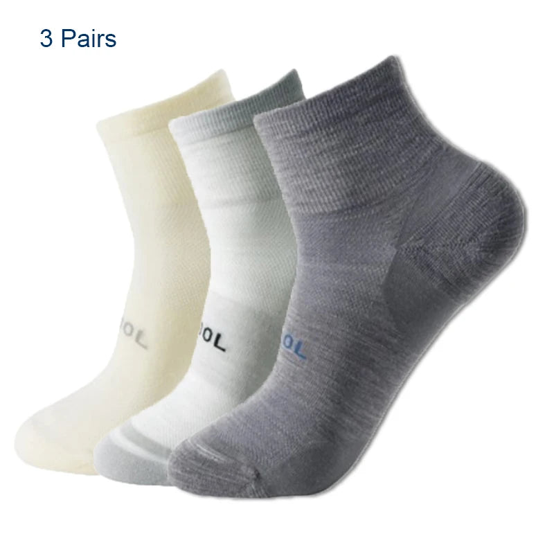 75% Merino Wool Socks for Men Women Merino Wool Blend Thin Running Socks Anti-blister Cushion Hiking Socks Cycling Tennis Socks