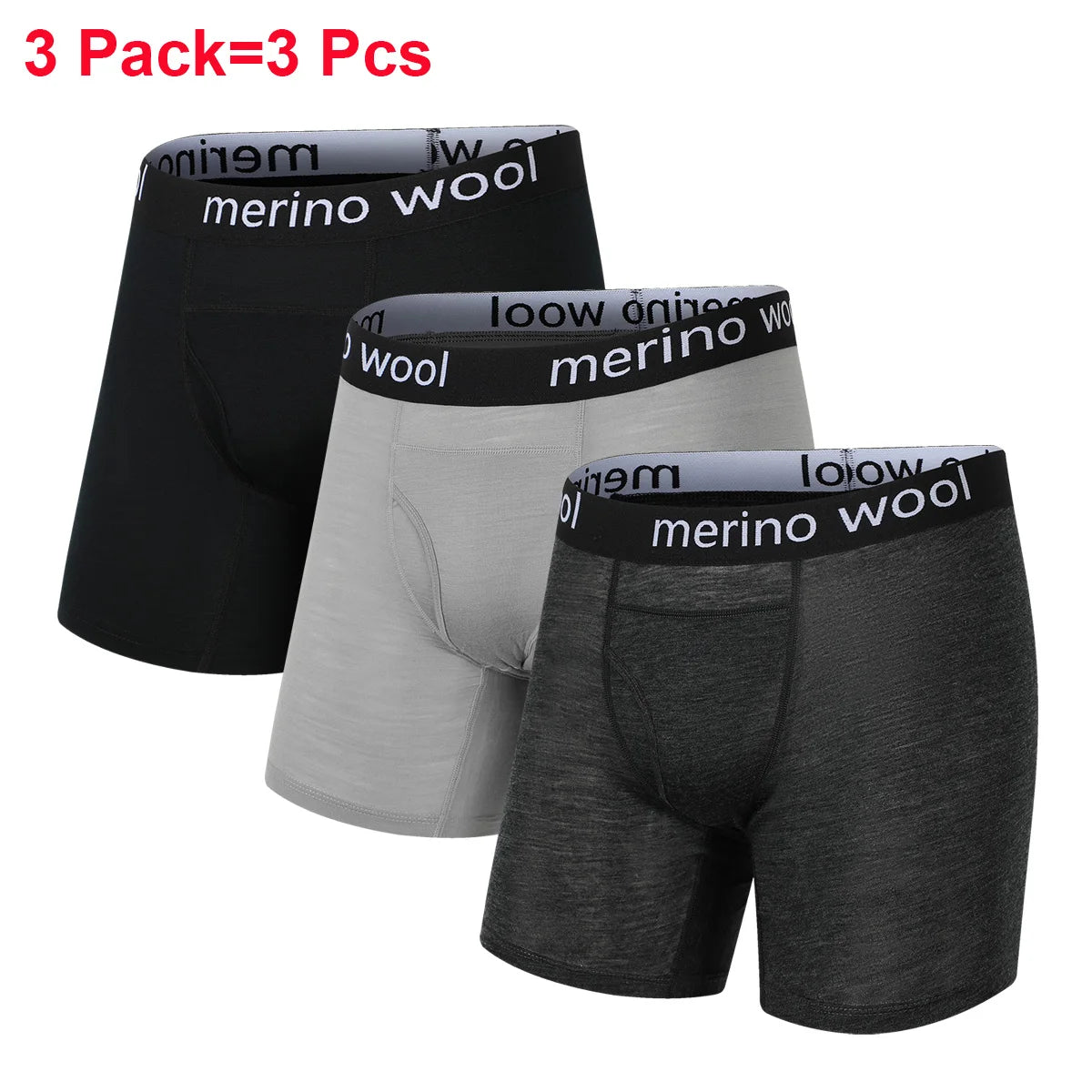 Mens Boxer Briefs Merino Wool Underwear 100% Merino Wool Base Layer for Men Merino Boxer Soft Comfy Breathable Moisture Wicking