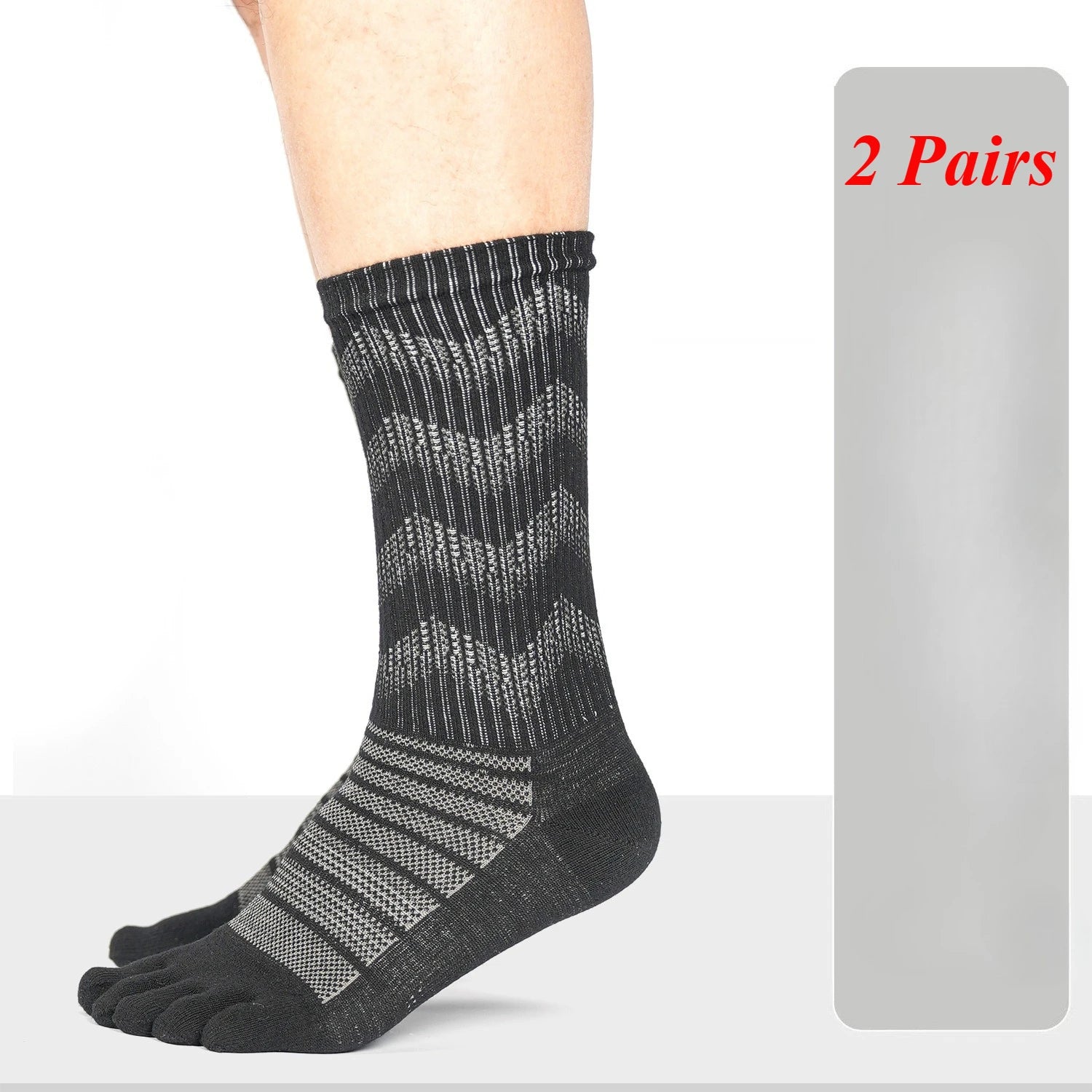 Men Women Merino Wool Toe Socks for Hiking Running  Winter Thermal Warm Boot Work Cushion Five Finger Socks 2 Pairs