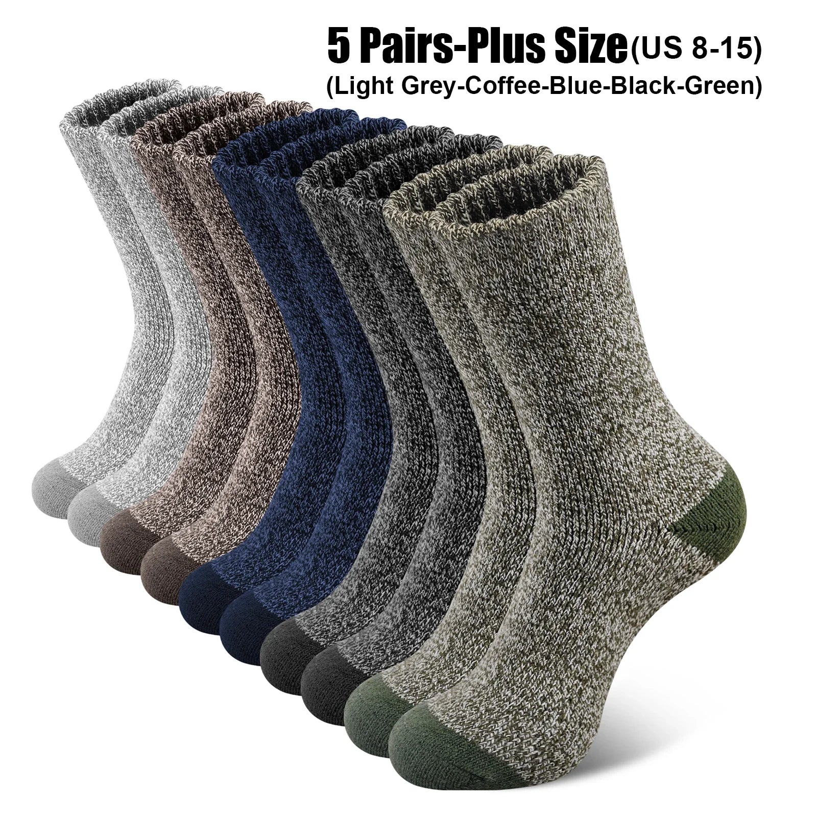 Mens Merino Wool Socks Hiking Trekking Moisture Wicking Outdoor Thick Warm Skiing Heavy Cushion Socks Cycling Socks Against Cold