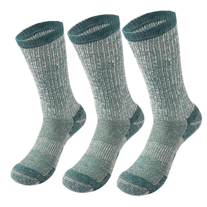 3 Pack Unisex 75% Merino Wool Hiking Socks Men Women Merino Wool Thermal Cozy Winter Boot Sock Midweight Cushion Warm Breathable