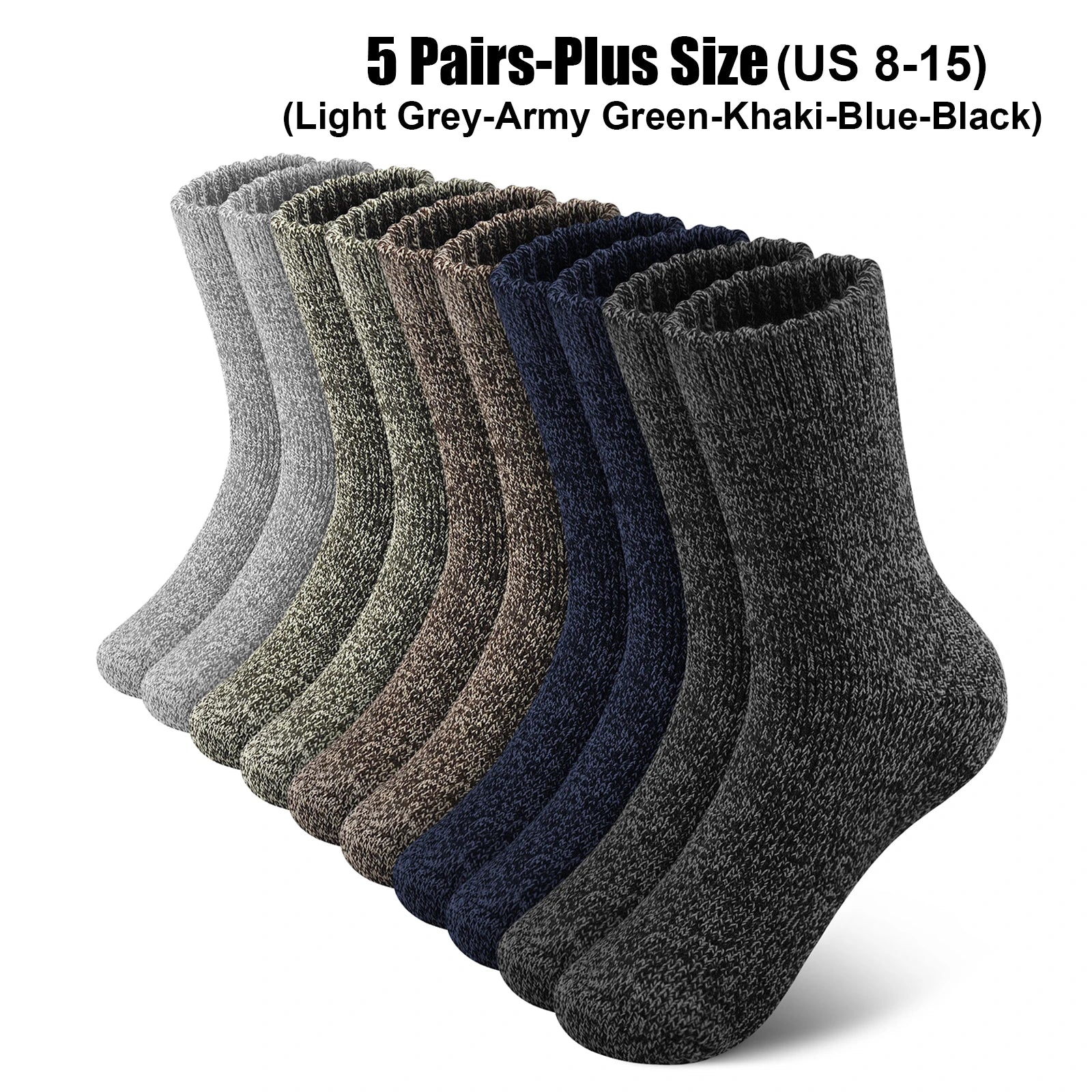 Mens Merino Wool Socks Hiking Trekking Moisture Wicking Outdoor Thick Warm Skiing Heavy Cushion Socks Cycling Socks Against Cold