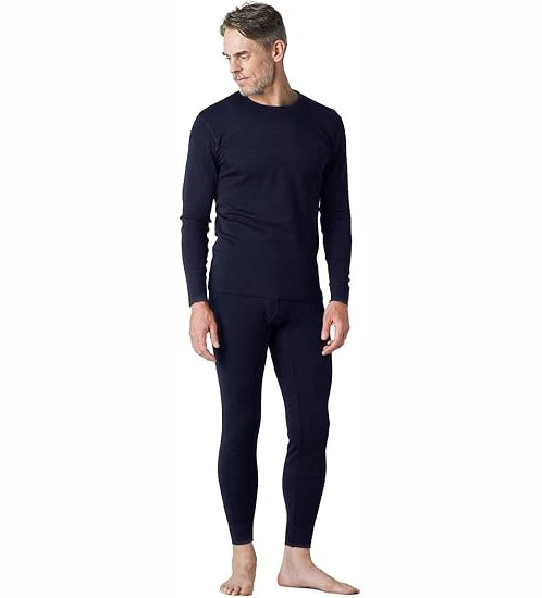 100% Merino Wool Base Layer Mens Set Lightweight Merino Wool Thermal Underwear For Men Top and Bottom 150G Soft Breathable