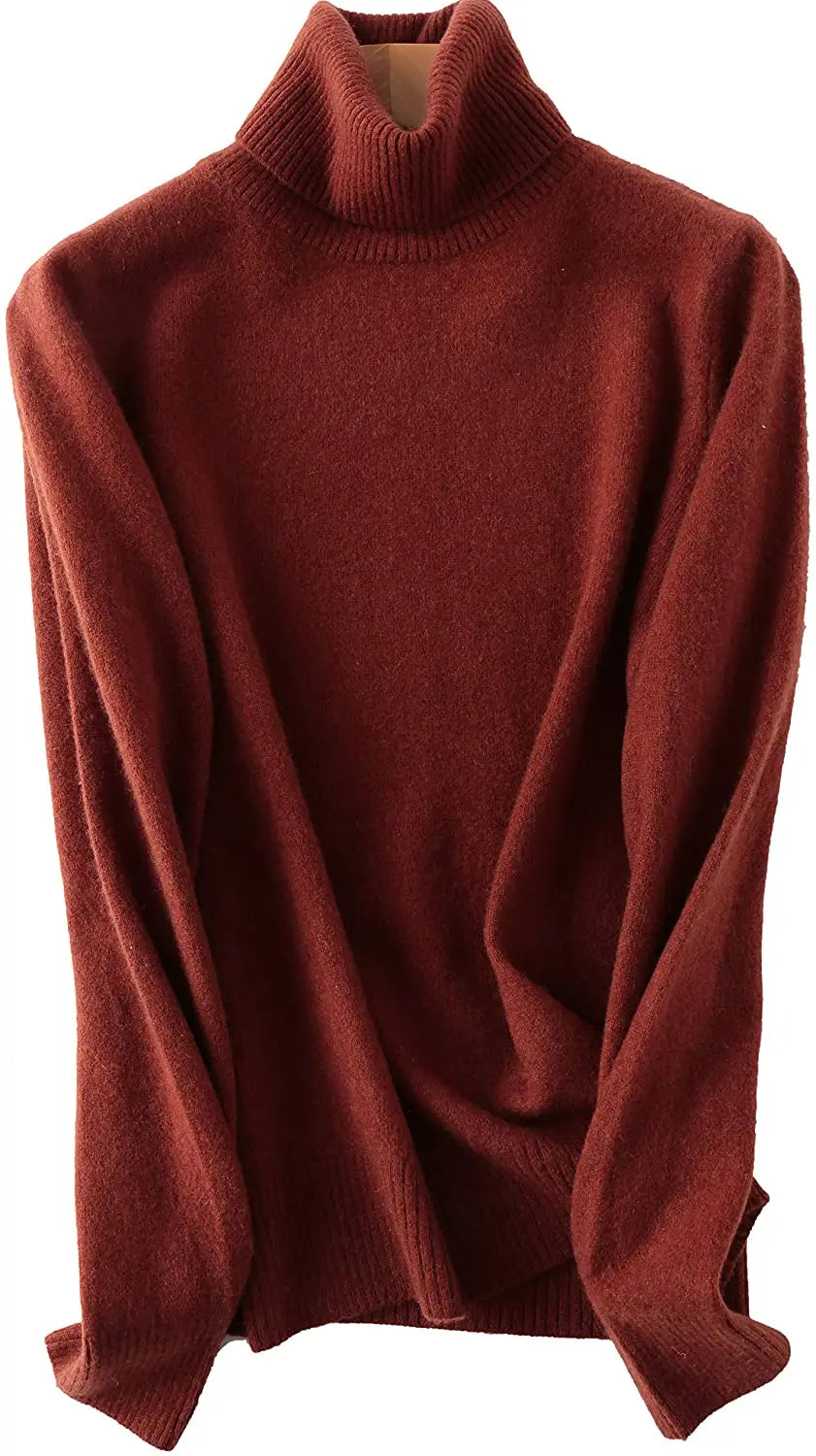 Womens Turtleneck Sweater 100% Merino Wool Spring Fall Winter Warm Soft Knitted Pullover Femme Jumper Women Cashmere Sweaters