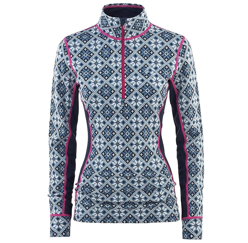 50% Merino Wool Base Layer Women Half Zip Sweater Midweight Fitted Long Sleeve Knit Merino Wool Thermal Shirts Ski Hiking 230G