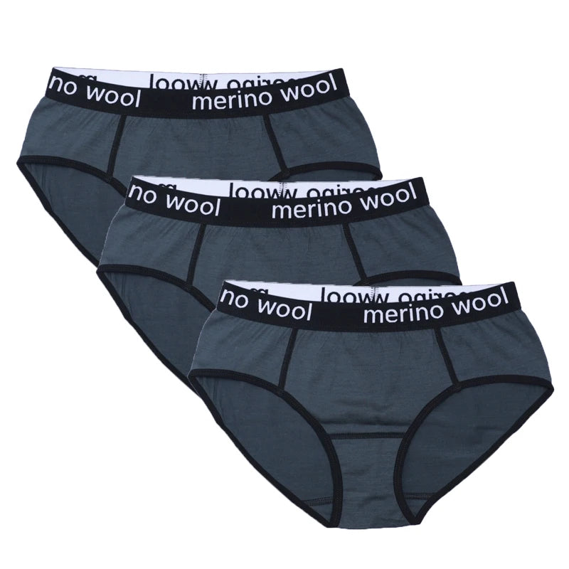 Women's Merino Wool Underwear Bikini Brief 100% Merino Wool Ultralight 180G Sports Panties Soft Wicking Breathable Anti-Odor