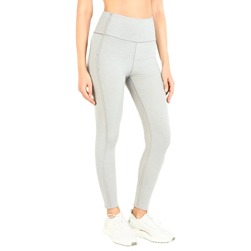 Women's Merino Wool Thermal Leggings High Rise Merino Tights Women Yoga Activewear Pants Wicking Breathable Anti-Odor Quick Dry