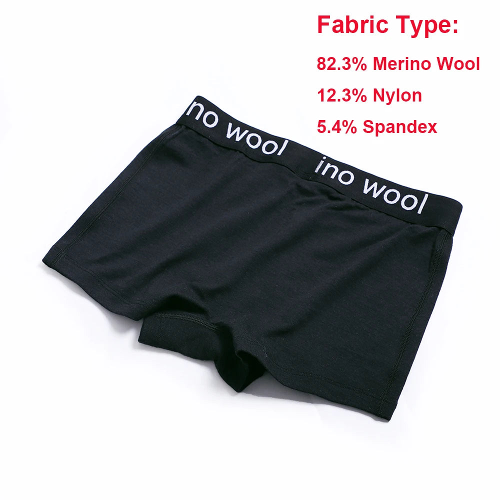 Women's Merino Wool Underwear Boxer Briefs Yoga Sweatpants Fitness Panties Wicking Quick Dry Breathable Wool Underpants