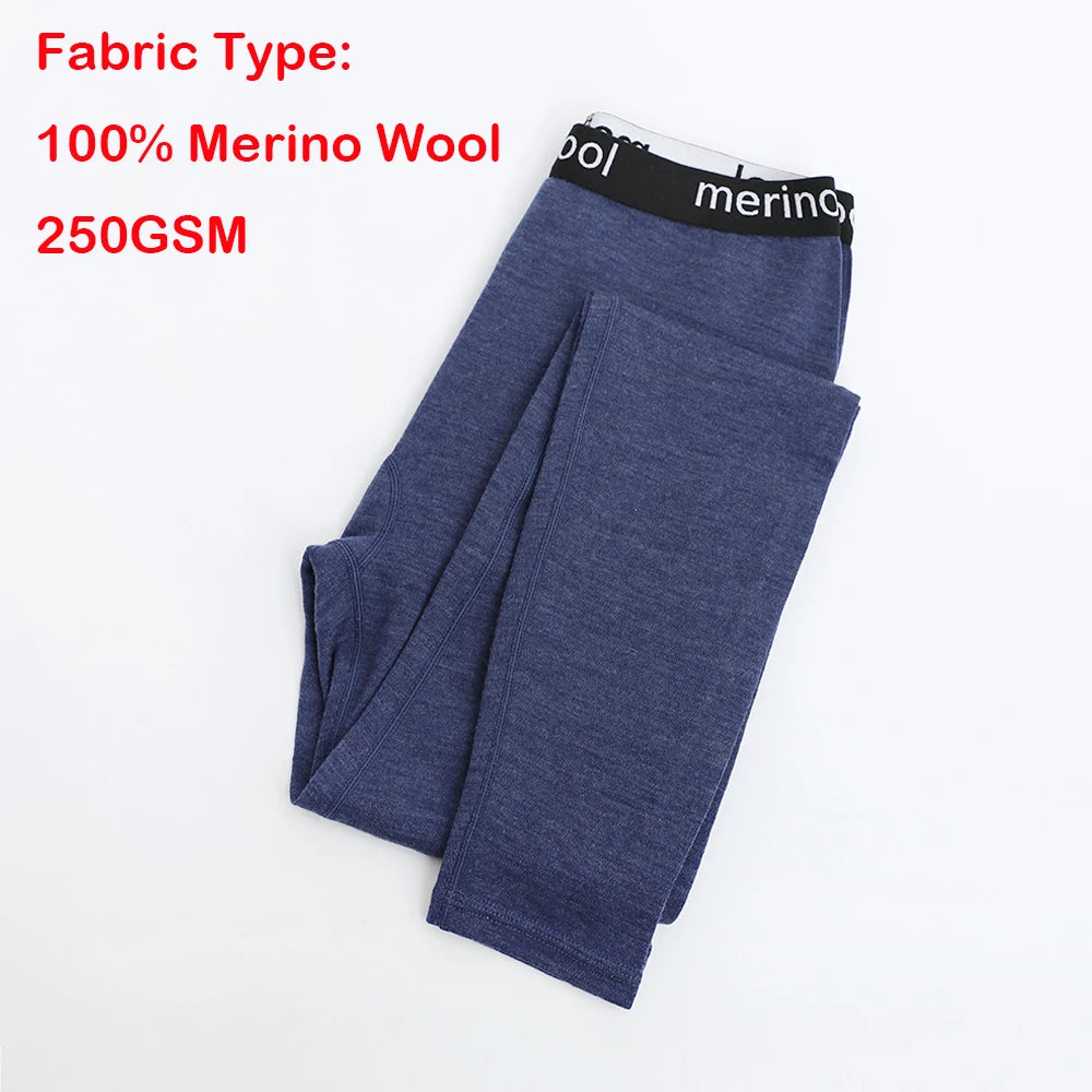Women's Merino Wool Base Layer Pants 100% Merino Wool Leggings 250G Midweight Thermal Underwear Bottom for Women Breathable