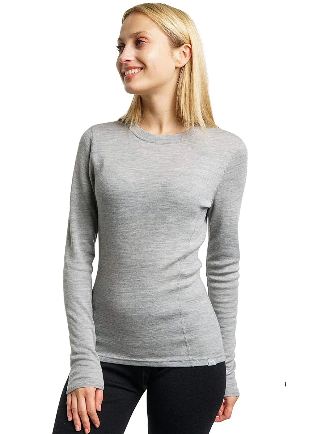 100% Merino Wool Womens Base Layer Tops Merino Wool Thermal Underwear Women 245G Merino Long Sleeve Shirts Anti-Odor Winter Warm